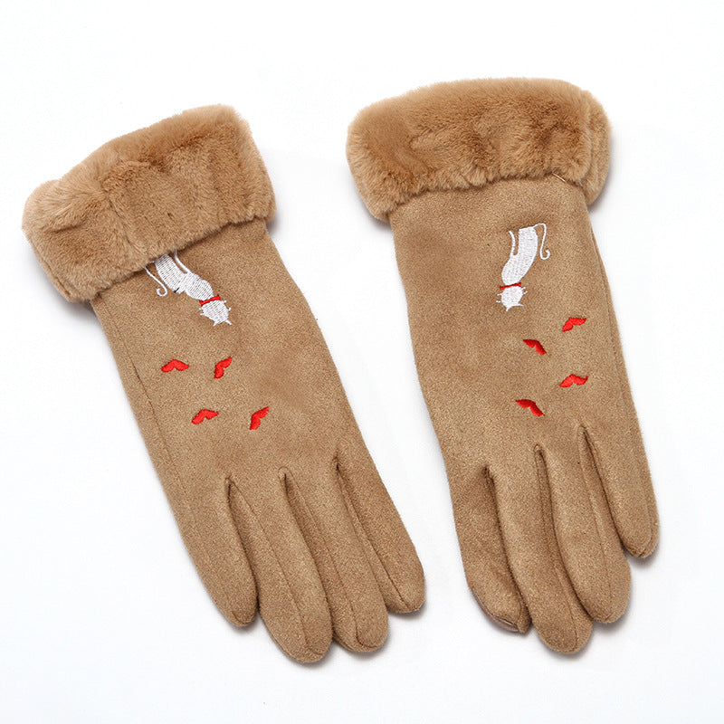 Women's Winter Suede Gloves – Elegant Warm Gloves