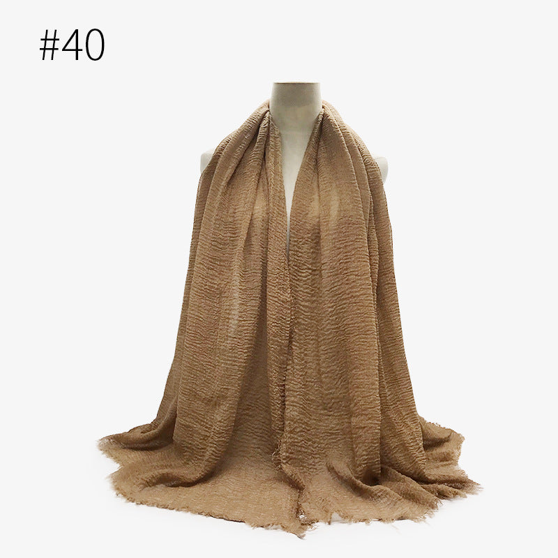 Damen Baumwoll Pashmina Schal | Weicher Fransen Hijab Stola