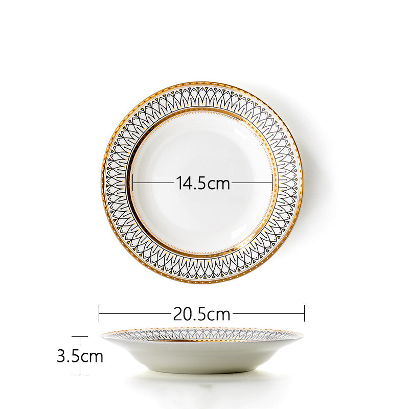 Keramik Teller modern rund | Frühstücksteller elegant Design