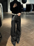 Herren Wide Leg Hose Flared – Loose Fit Trend Freizeit Hose