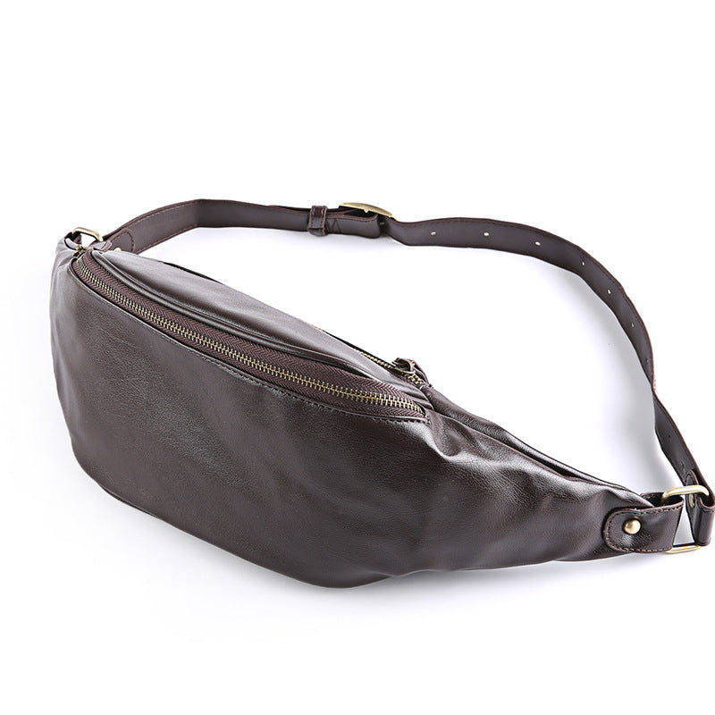 Men's Leather Chest Bag | Compact Crossbody Sling Bag