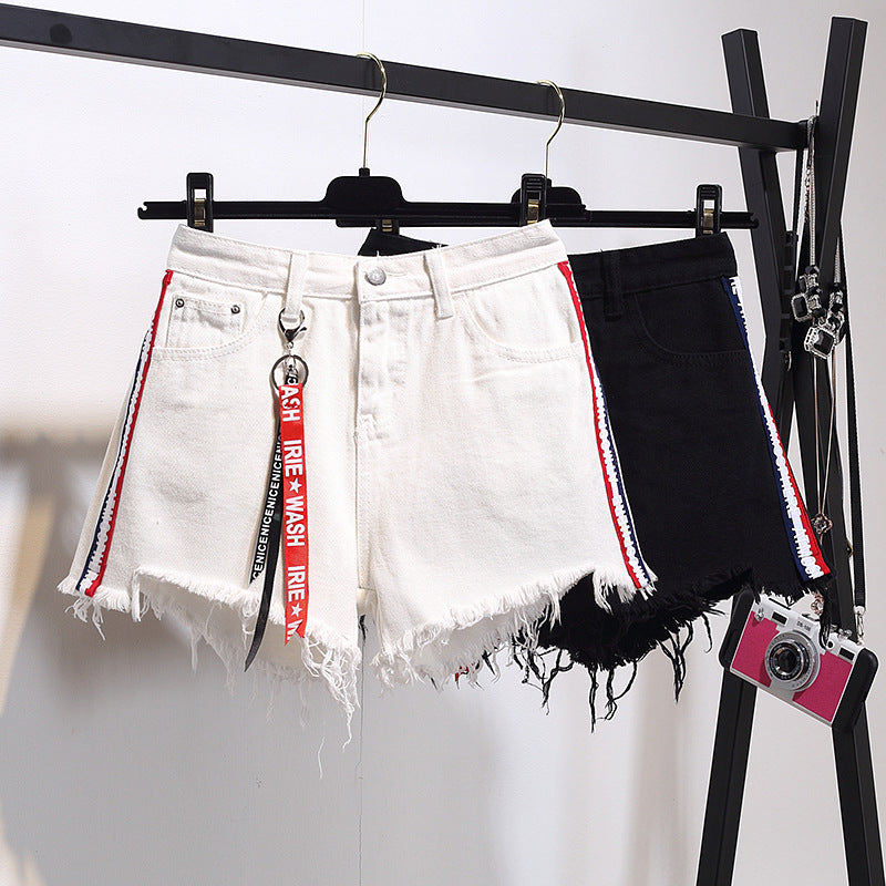 Plus Size High Waist Jeansshorts | Lockere Wide Leg Hotpants