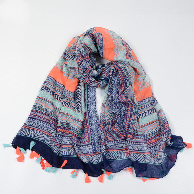 Boho Bart Schal Winter | Kreativer Strickschal mit Bart Design