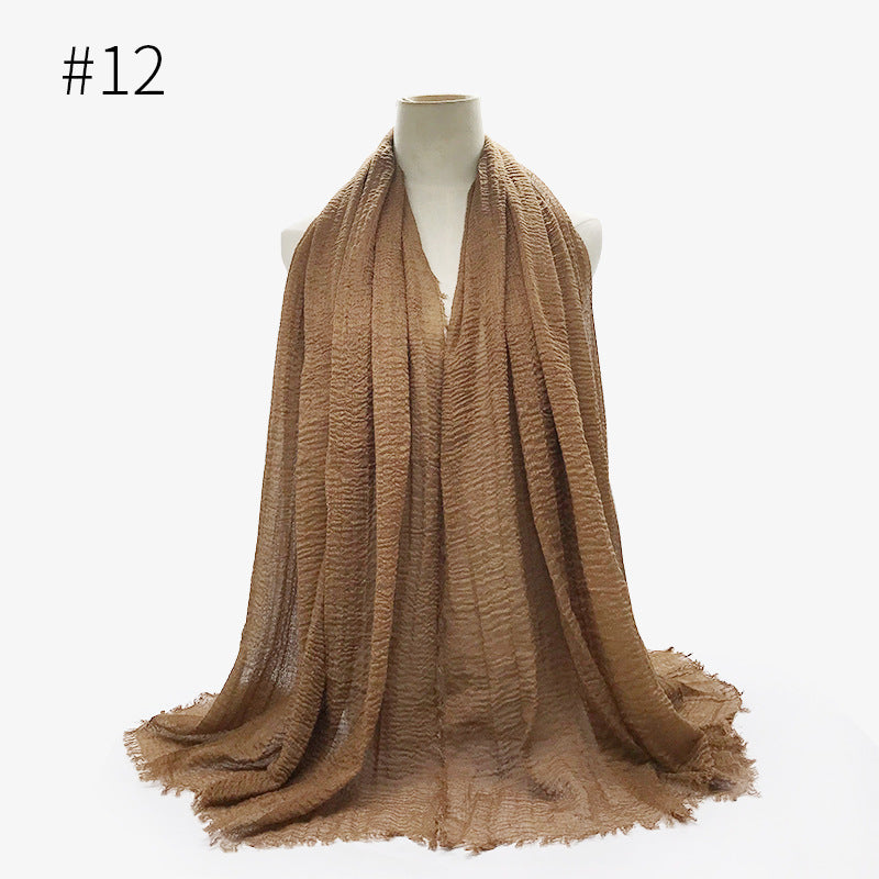 Damen Baumwoll Pashmina Schal | Weicher Fransen Hijab Stola