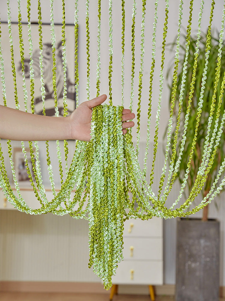 Beaded Door Curtain Silver | Elegant Room Divider Without Drilling