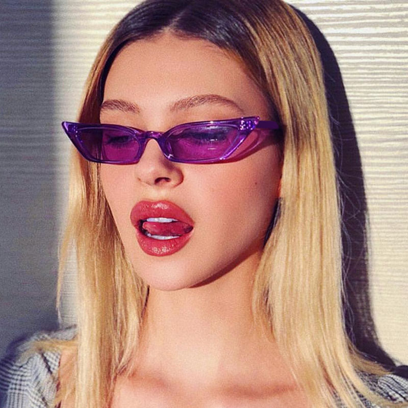Vintage Cat-Eye Sonnenbrille Damen | Schmale Retro UV400 Shades