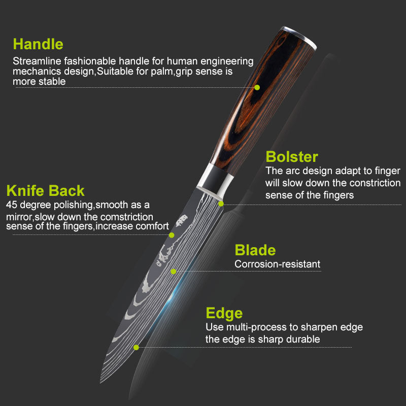 Kitchen Knife Set Stainless Steel | Chef Knife Cleaver Professional