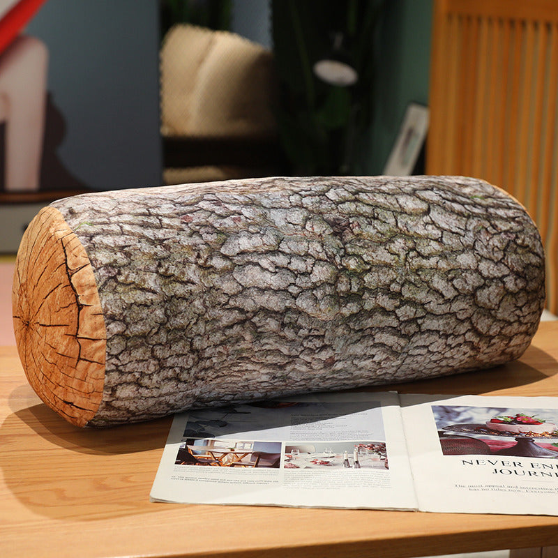 Log Pillow Decor | Realistic Wood Look Sofa Pillow