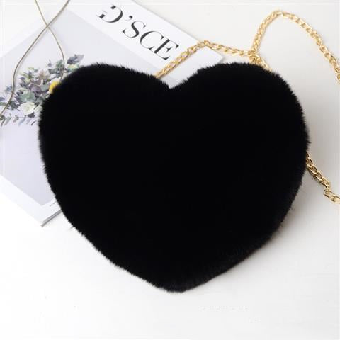 Plush Women's Bag with Chain – perfect for Valentine's Day
