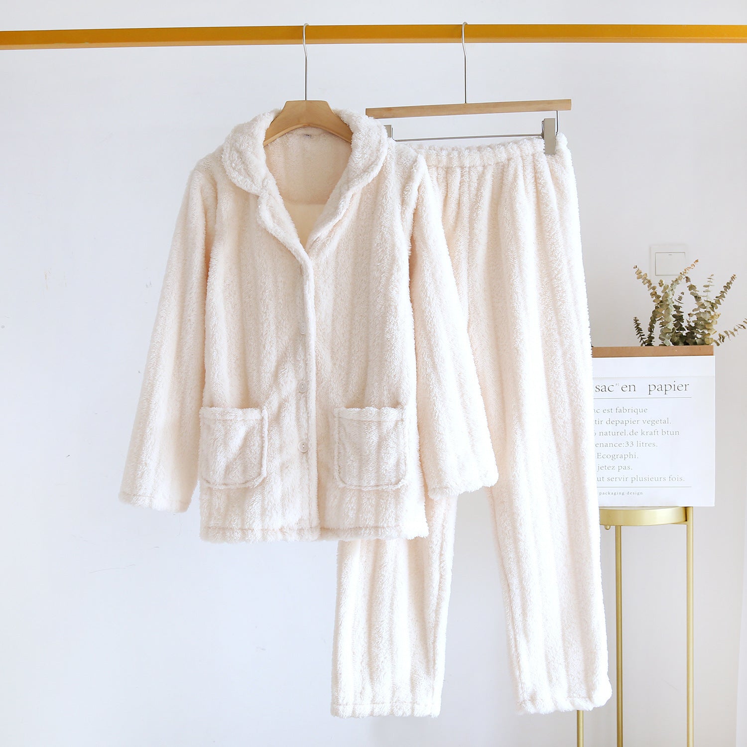 Coral Fleece Damen Pyjama | Warme Winter Nachtwäsche