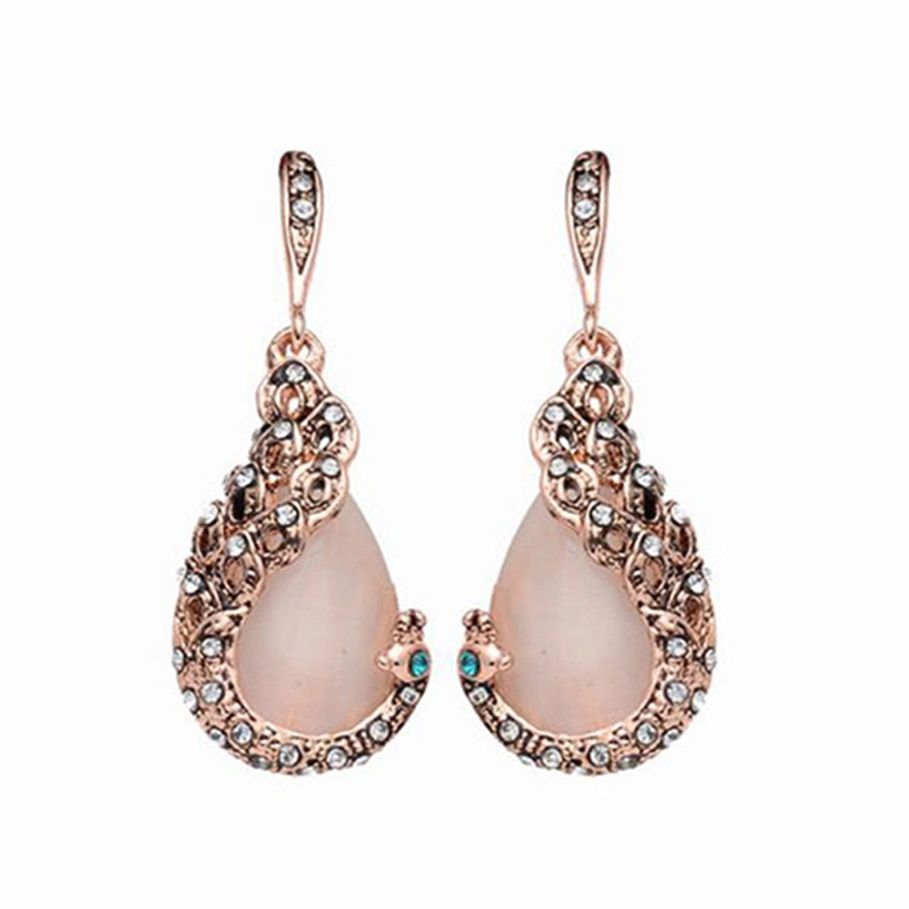 Elegant Teardrop Jewelry Set with Rhinestones – Necklace & Earrings for Special Occasions