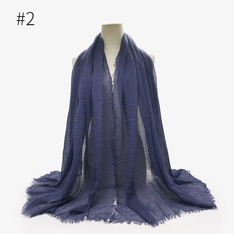 Damen Baumwoll Pashmina Schal | Weicher Fransen Hijab Stola