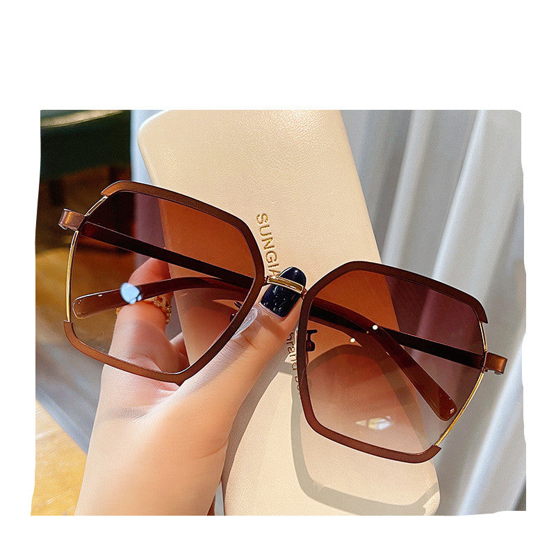 Vintage Halbrahmen Sonnenbrille Damen | Oversize UV400 Luxus
