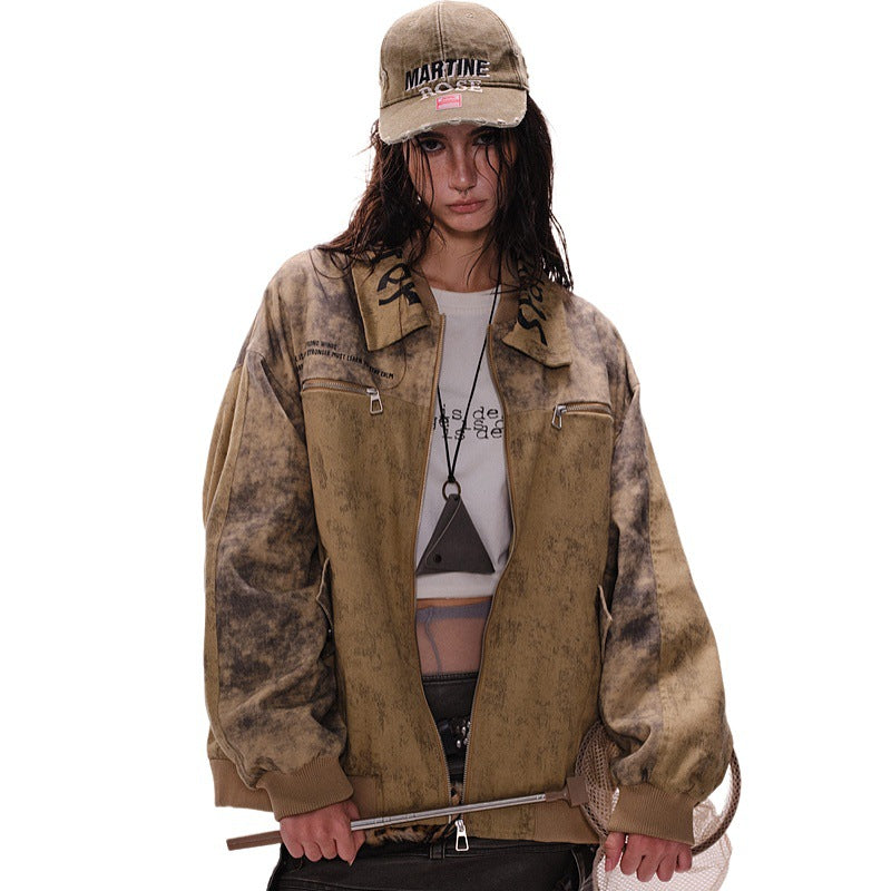 Streetwear Jacke mit Stickerei – Unisex Paar Look & Trendy
