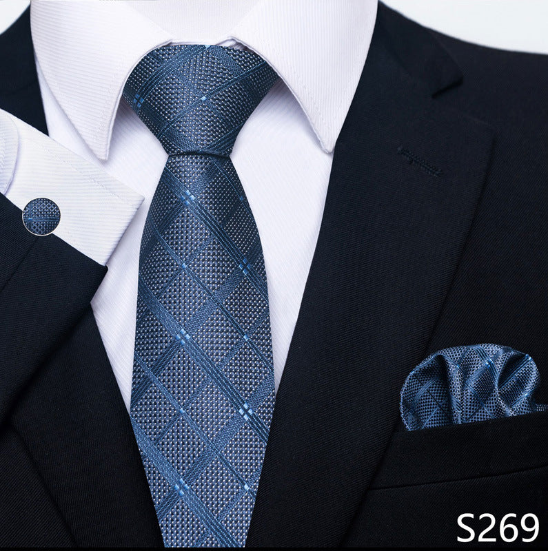 Men's Tie Set Business Scarf Cufflinks Elegant