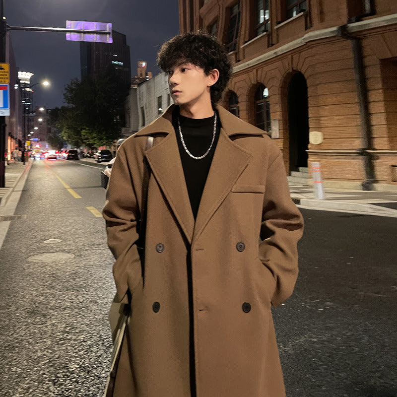Men's Wool Coat Loose Fit – Autumn Winter Elegant Coat
