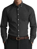 Herren Oxford Freizeithemd – Lockeres Casual Hemd in Unifarbe