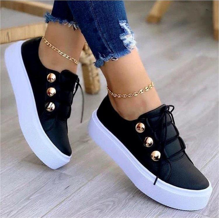Damen Sneaker mit Nieten – Stilvolle Lace-Up Freizeitschuhe