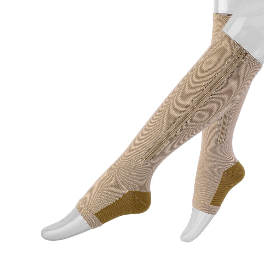 Damen Kompressionssocken mit Reißverschluss – Slim Fit Support Socken