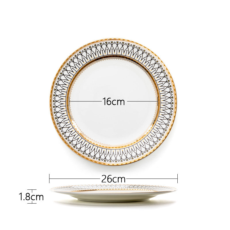 Keramik Teller modern rund | Frühstücksteller elegant Design