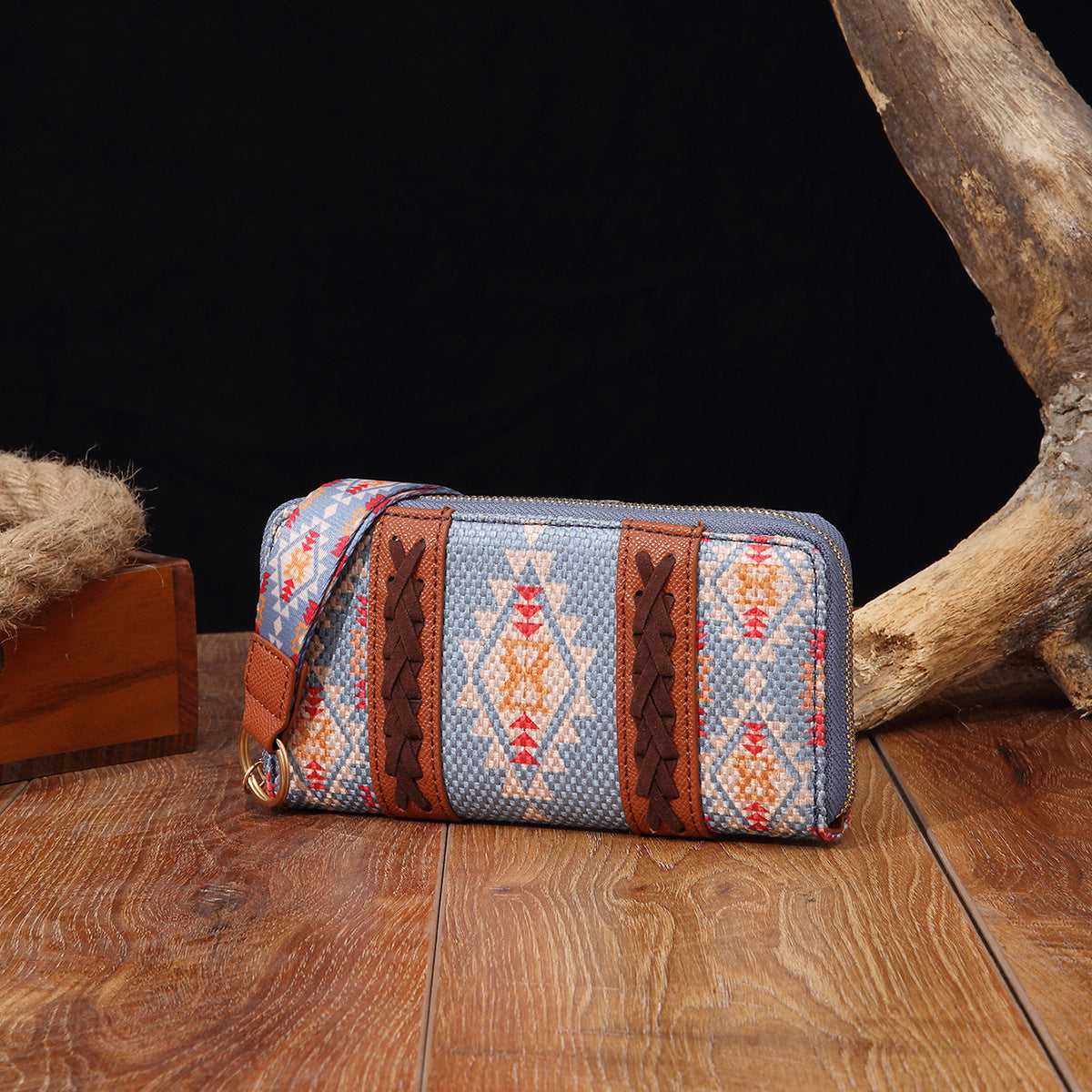 Women's Wallet Boho Vintage Card Holder Cotton Linen Chic