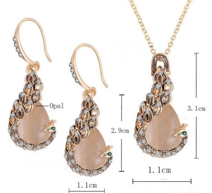 Elegant Teardrop Jewelry Set with Rhinestones – Necklace & Earrings for Special Occasions