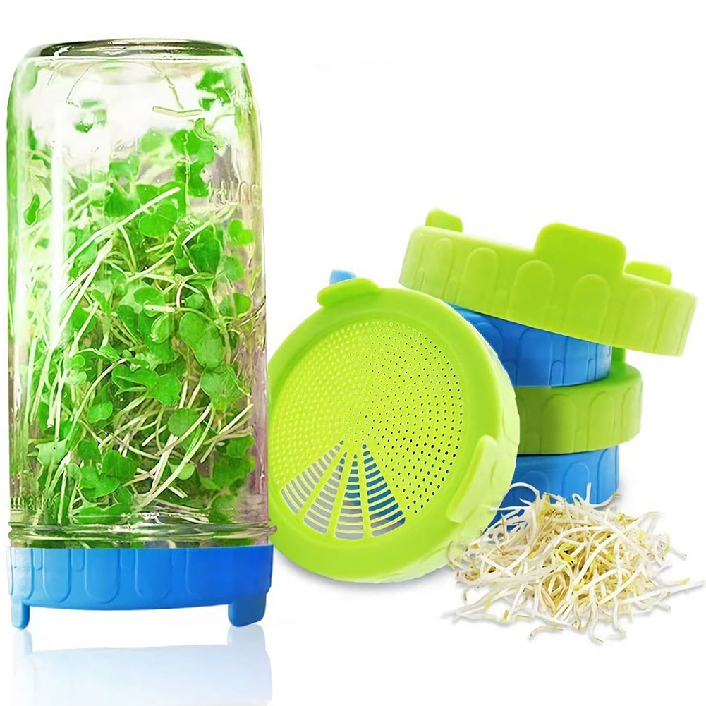 Sprouting Jar Set | Sprouting Lids Mason Jar | Microgreens Cultivation