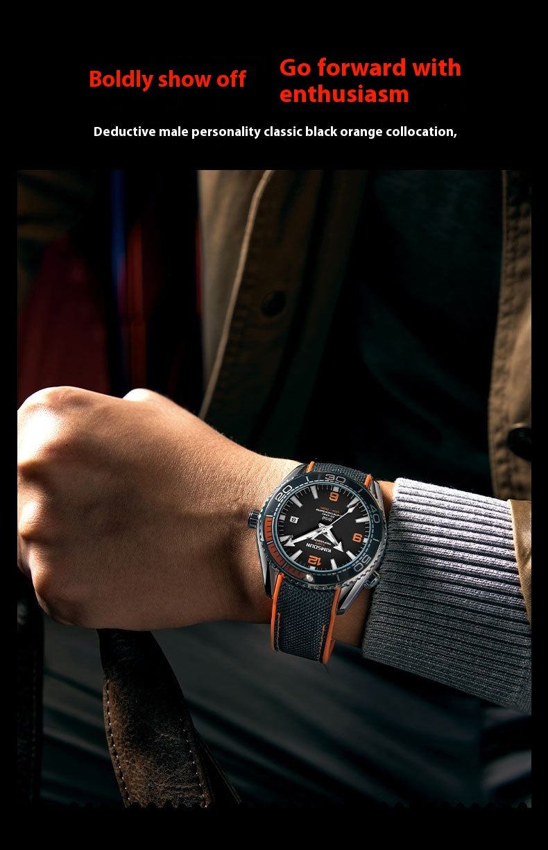Men's Automatic Skeleton Watch | luminous transparent case back