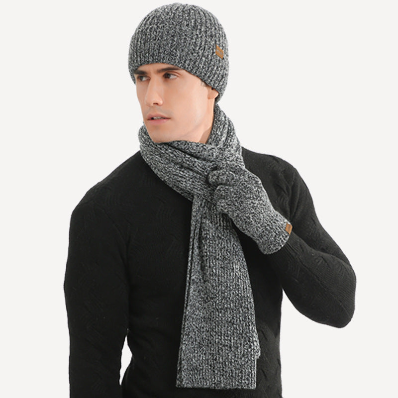 Men's Winter Set Beanie Scarf Gloves Thermal Warm Elegant