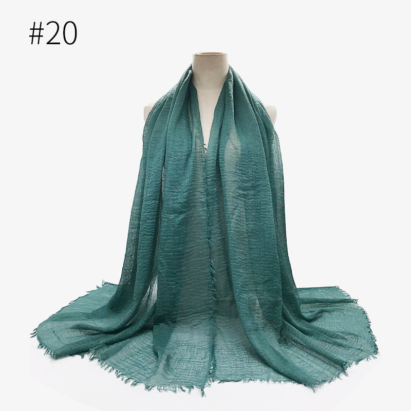 Damen Baumwoll Pashmina Schal | Weicher Fransen Hijab Stola