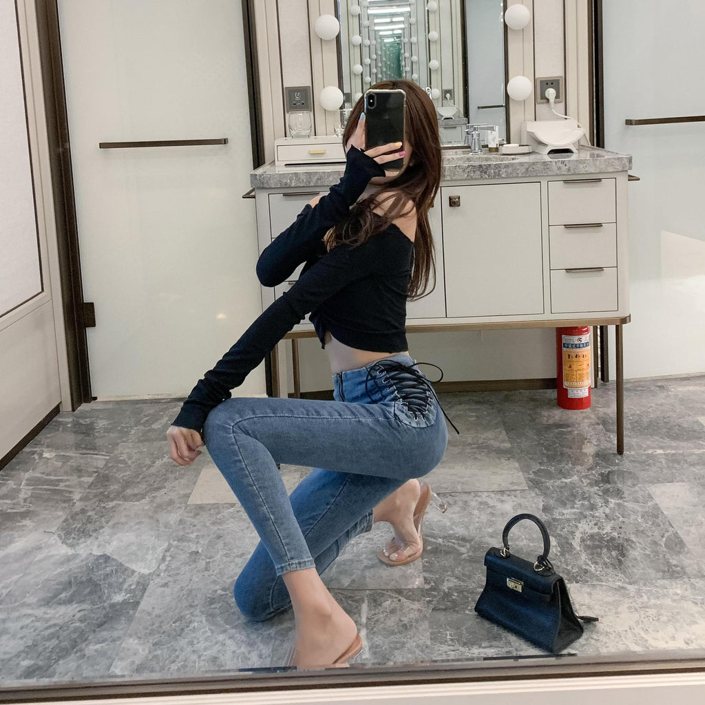 Women's High Waist Skinny Jeans | Slim Fit Cropped Pants