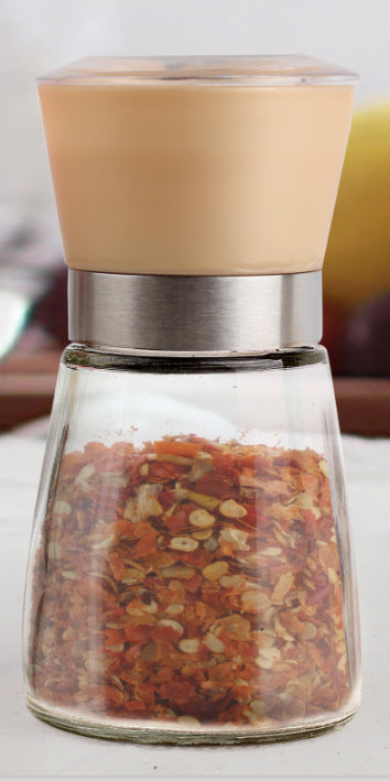 Pepper Mill Glass Bamboo | Manual Spice Grinder Adjustable