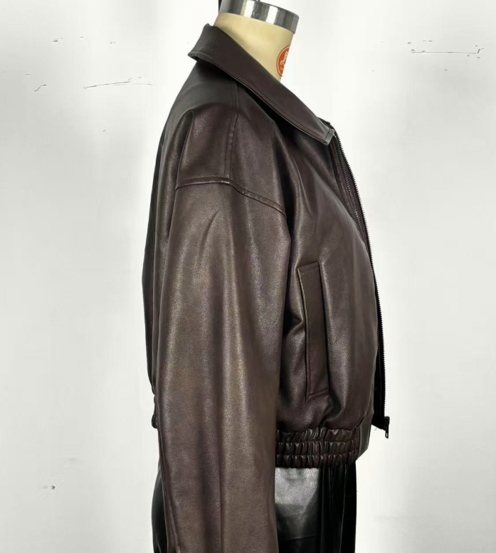 Retro Leather Jacket for Women | Elegant Vintage Leather Coat