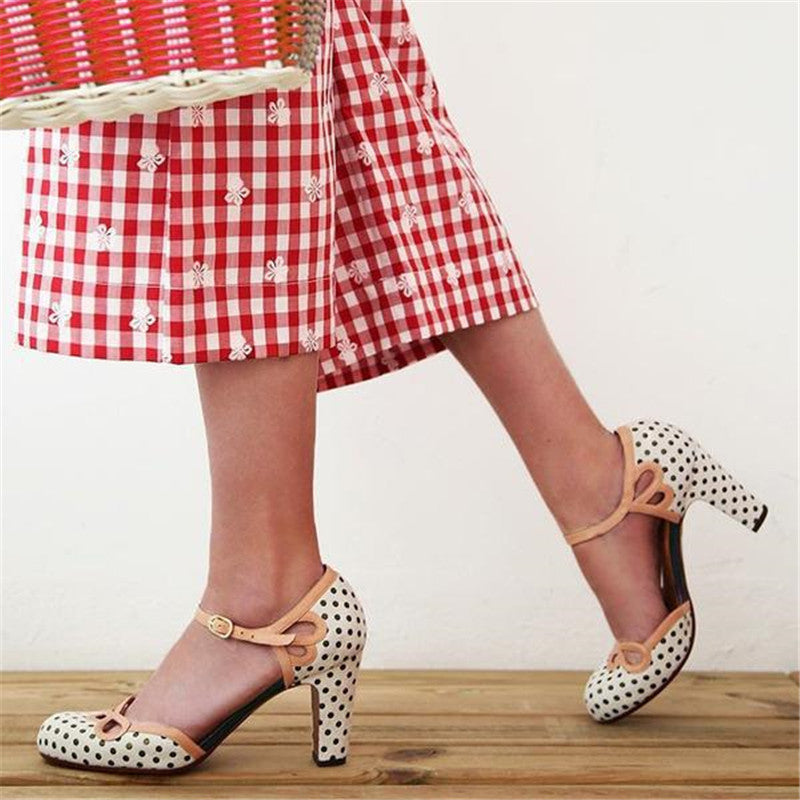 Women's Polka Dot Sandals | Elegant Dotted Summer Shoes