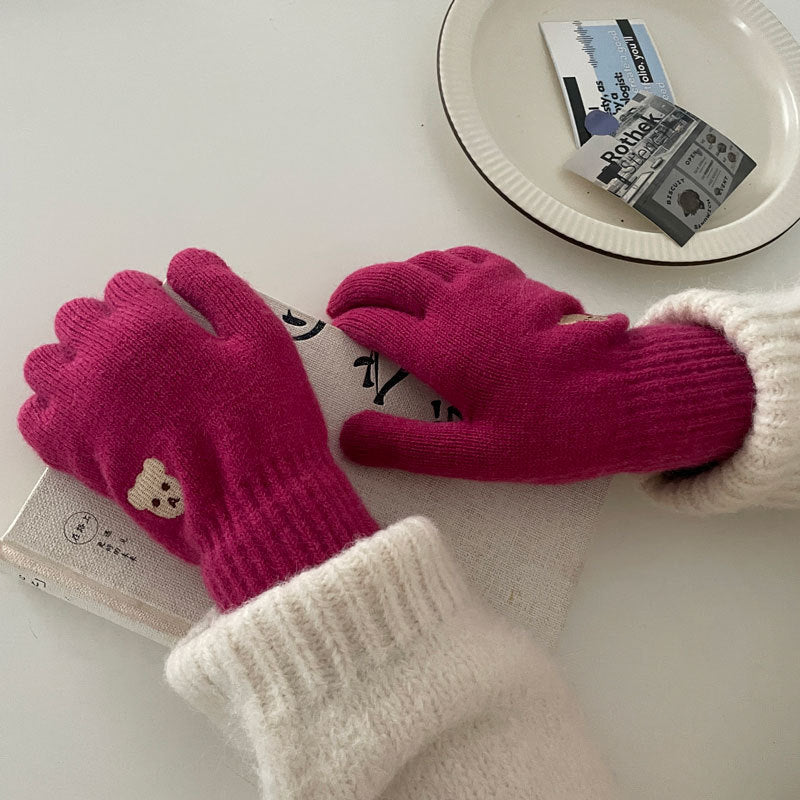Damen Fingerlose Handschuhe mit Emoji Design – Korean Style