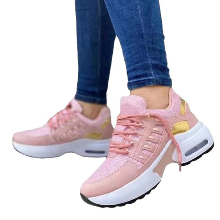 Damen Keilabsatz Sneaker – Sportliche Lace-Up Wedge Schuhe