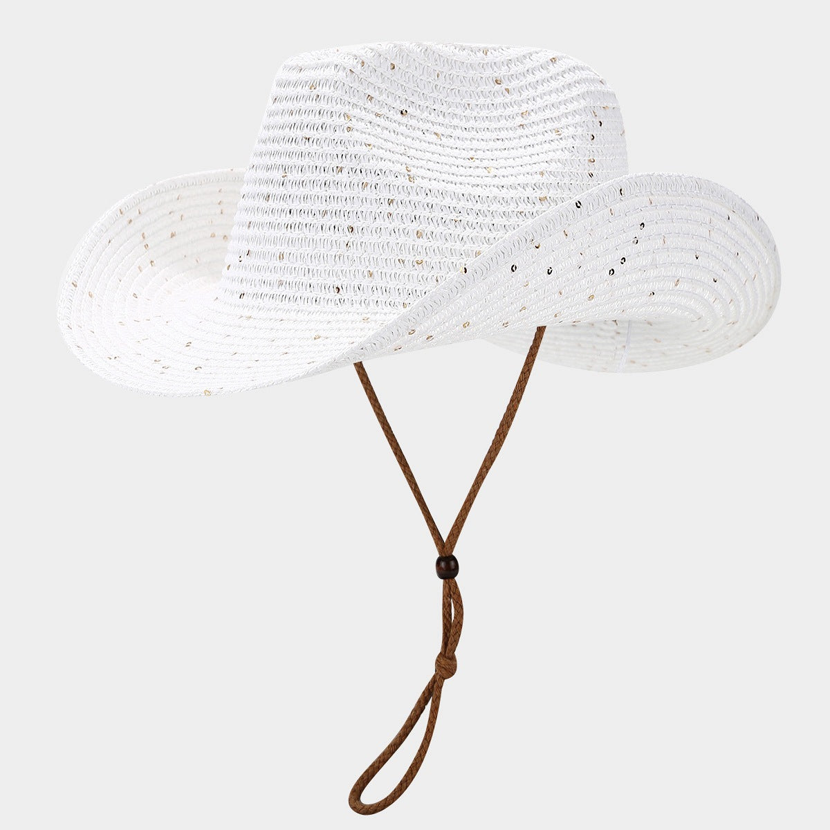 Women's Panama Straw Hat with Sequins – Windproof & Sun Protection