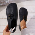 Damen Sandalen eckig bequem | Slip-On Sommer Flats elegant