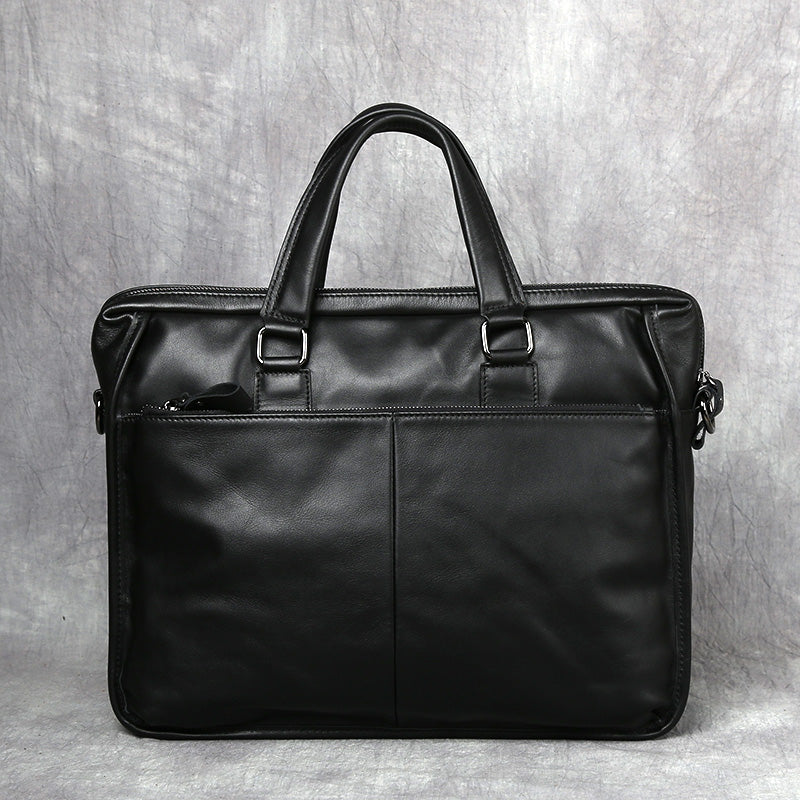 Men's Leather Casual Briefcase – Portable Business Laptop Bag