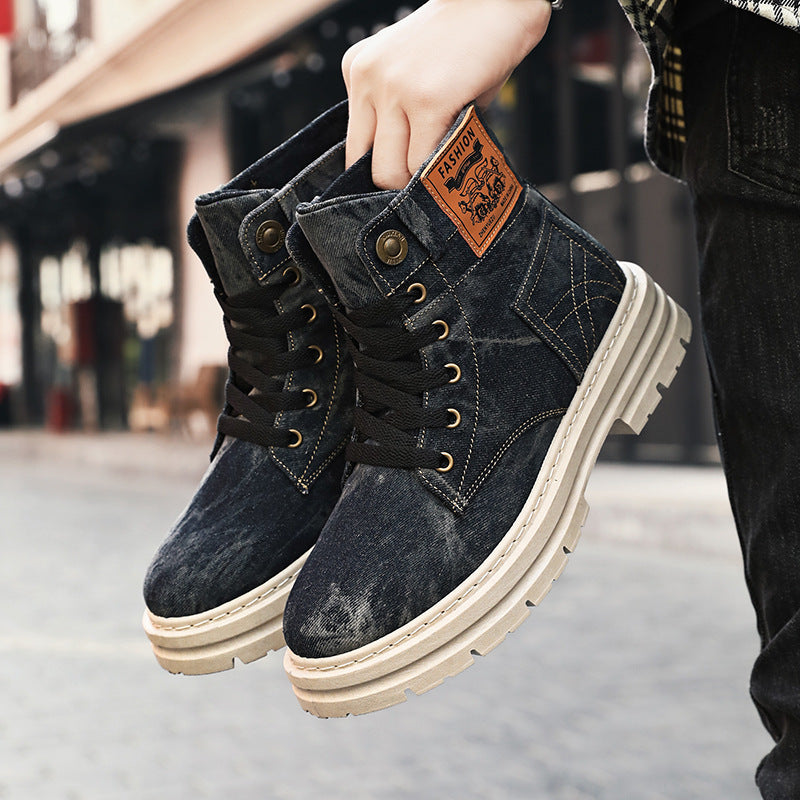 Men's High Top Boots in British Style – Elegant Leather Ankle Boots