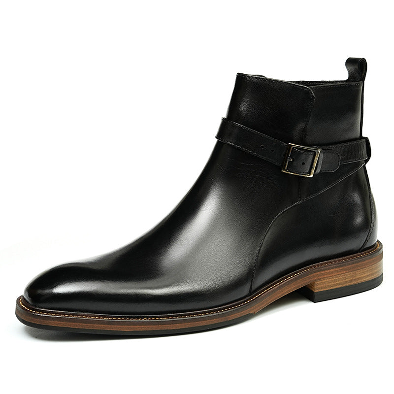 Men's Business Ankle Boots with Genuine Leather Lining – Elegant Formal Ankle Boots