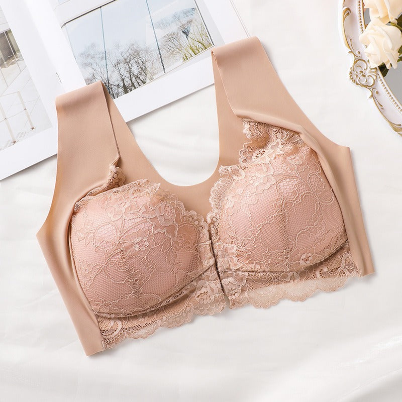 Plus Size Lace Push-Up Bra | Backless with Front Closure