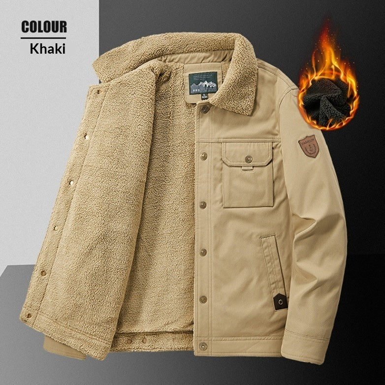 Men's Vintage Lined Winter Jacket – Lambswool Casual Jacket