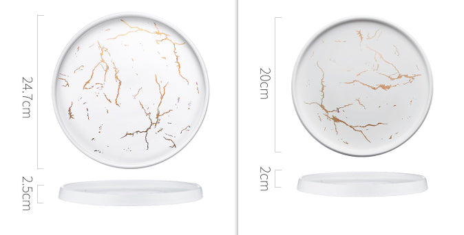 Keramik Teller Marmor | Nordisches Design Geschirr modern elegant