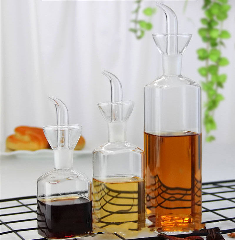 Glass oil dispenser square | Buy transparent kitchen oil bottle