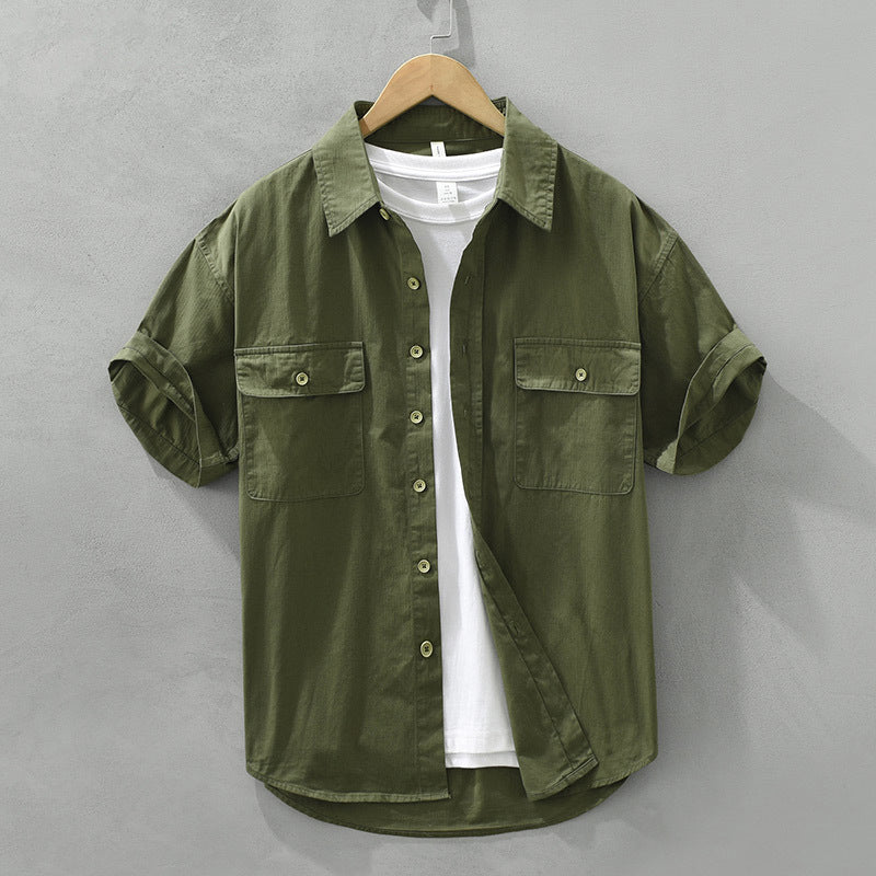 Men's Short Sleeve Shirt Solid Color | Summer Casual Lightweight Breathable