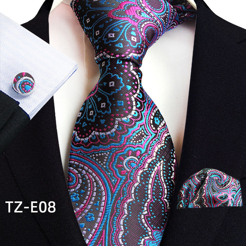 Paisley Tie Set for Men, Elegant 3-Piece, Business Wedding