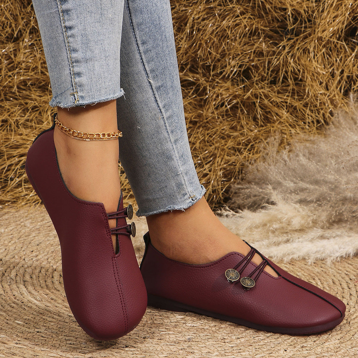 Women's Sandals Square Toe Comfortable | Slip-On Summer Flats Elegant