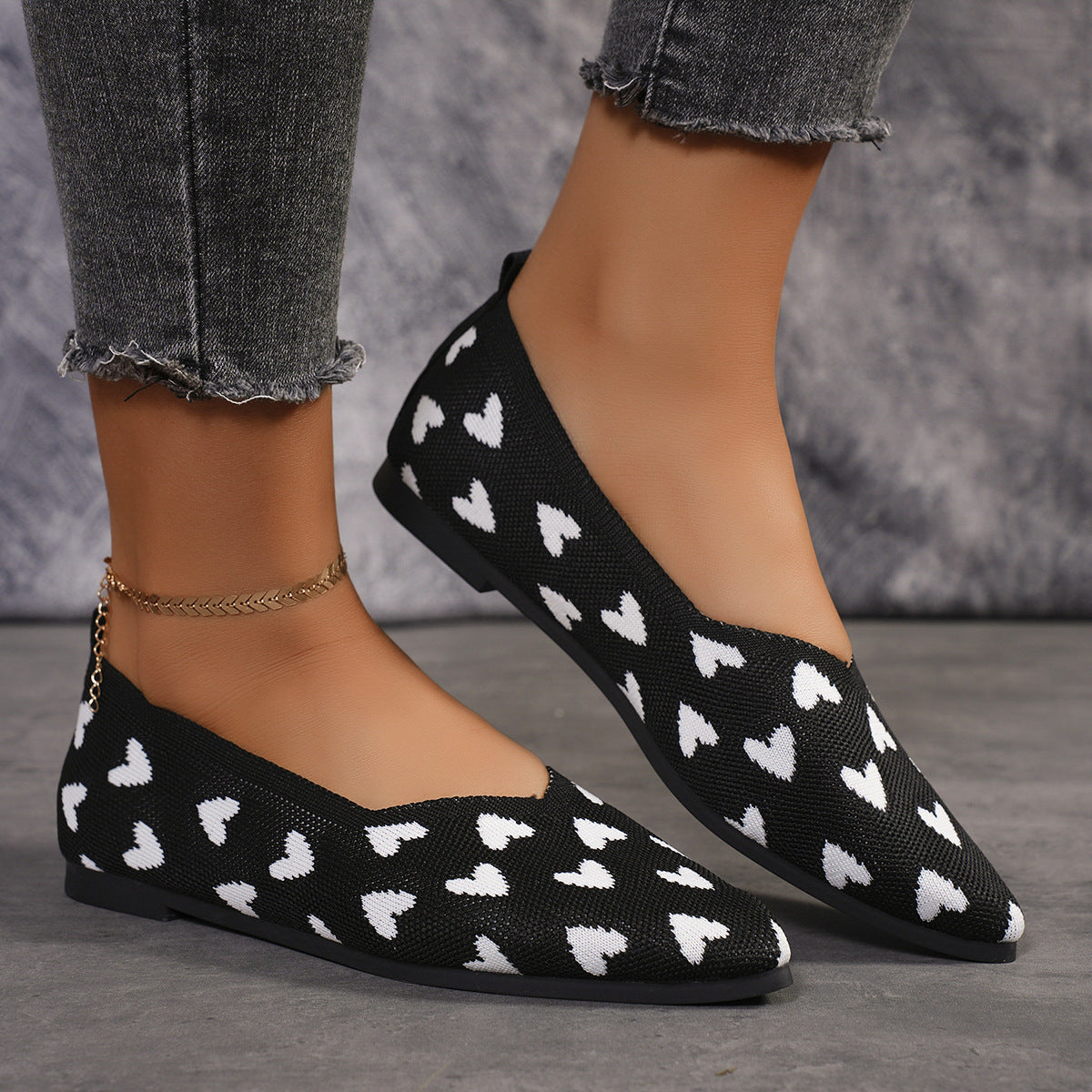 Women's Knitted Slip-On Shoes Lightweight | Comfortable Casual Flats