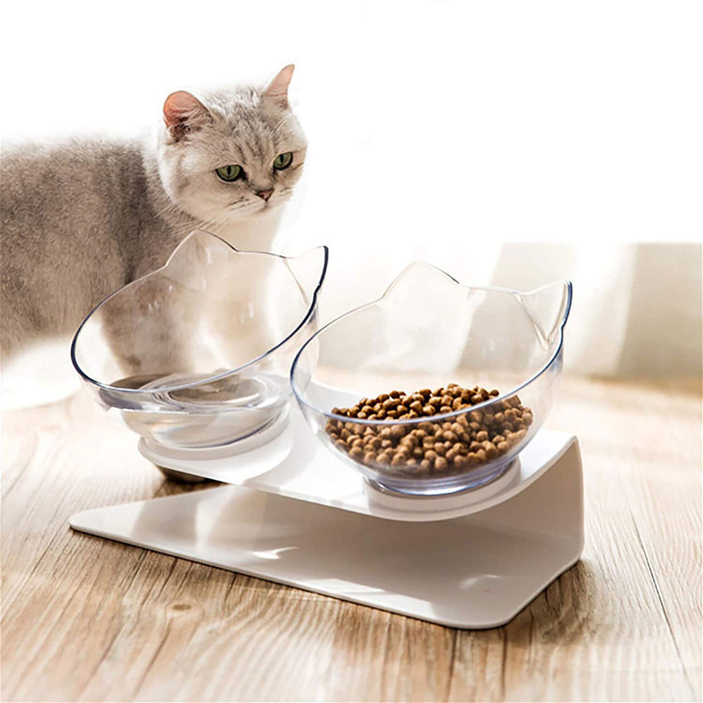 Double Bowl Dog Cat | Elevated Non-Slip Feeder Set